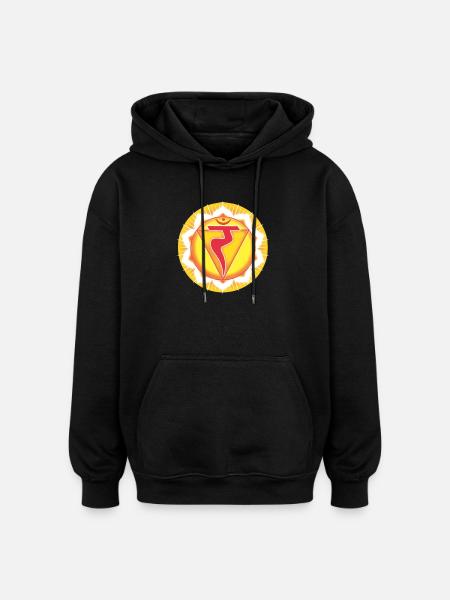 Nabelchakra Manipura - Oversized Unisex Hoodie - Schwarz