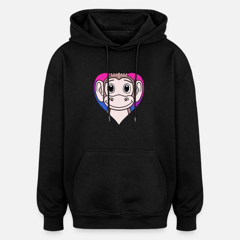 Bisexual Monkey Gift - Oversized Unisex Hoodie - black