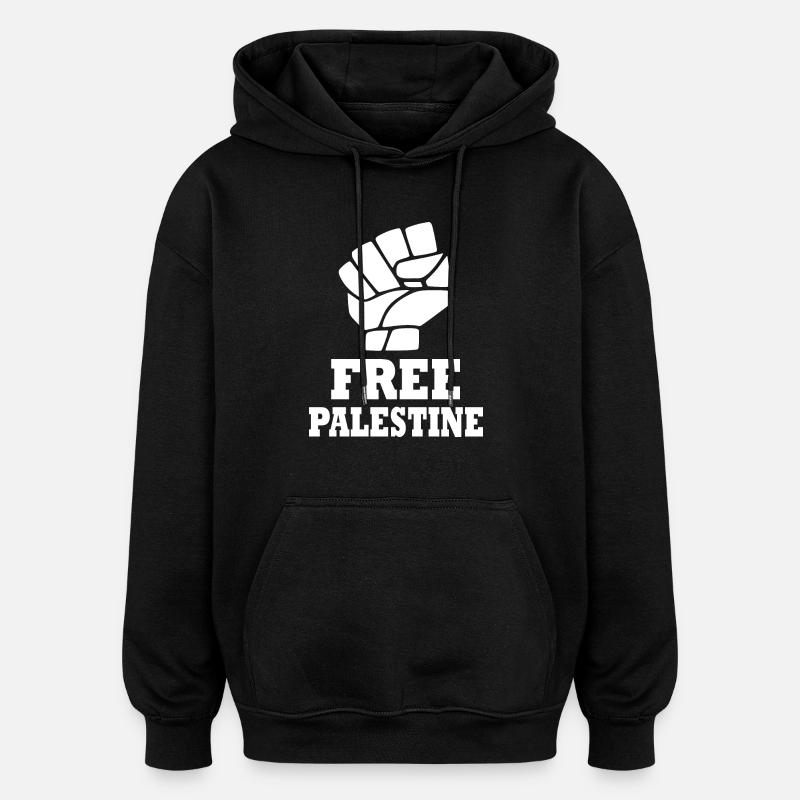 Free palestine - Sweat à capuche oversize unisexe - noir