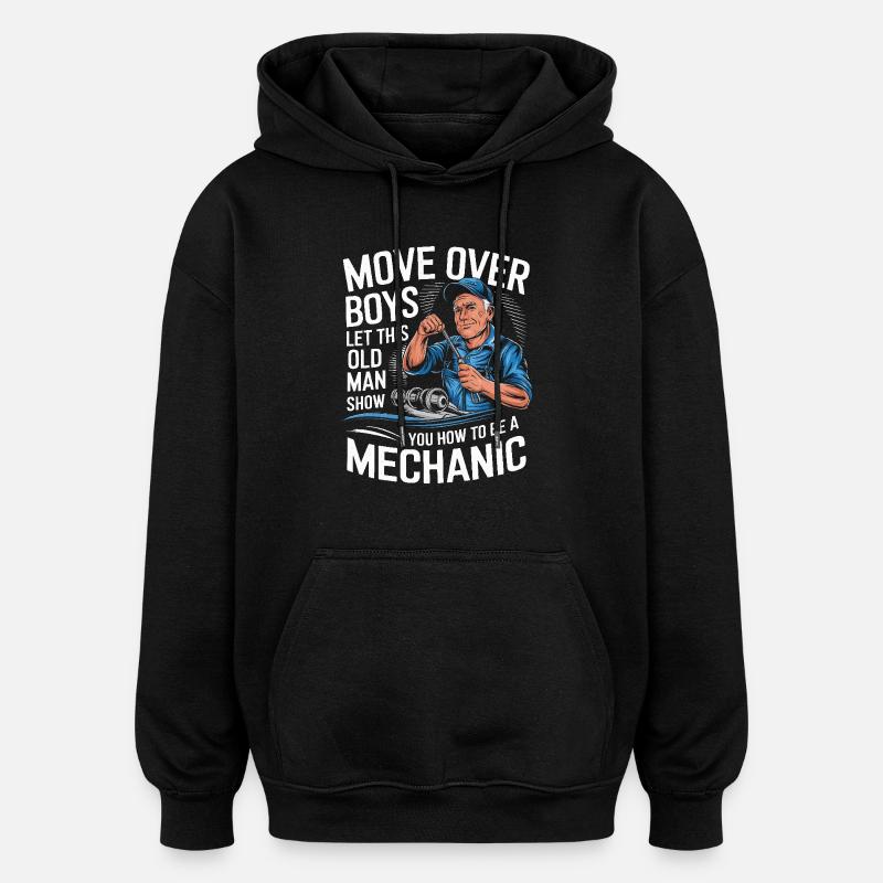 Mécanicien Atelier mécanique - Sweat à capuche oversize unisexe - noir