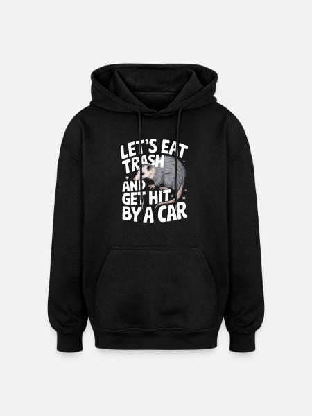 Opossum Possum Tier - Oversized Unisex Hoodie - Schwarz