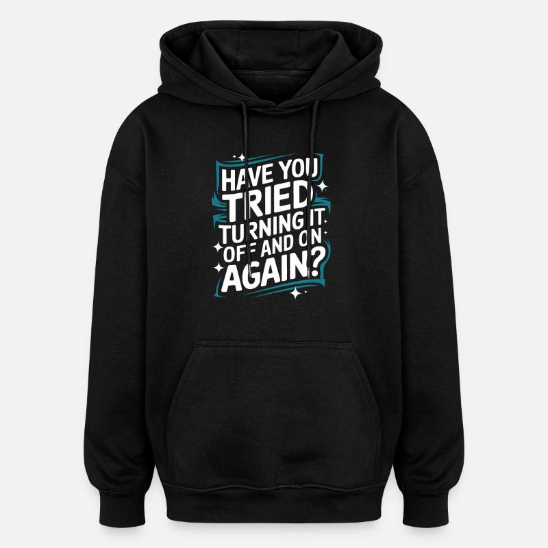 Technischer Support Computerfreak Nerd - Oversized Unisex Hoodie - Schwarz