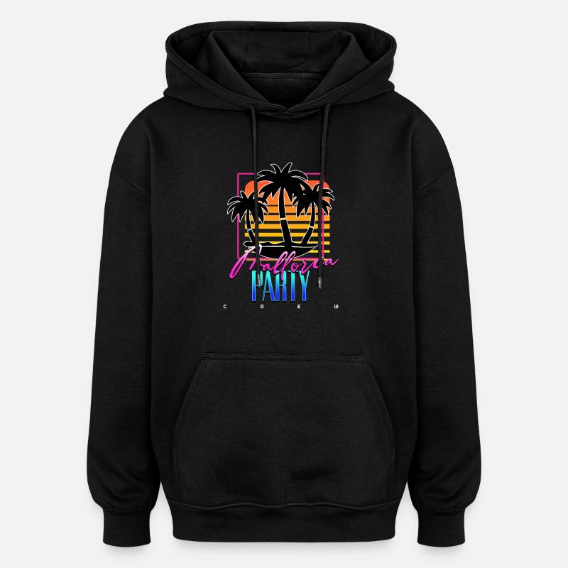 Mallorca Party Crew - Sweat à capuche oversize unisexe - noir
