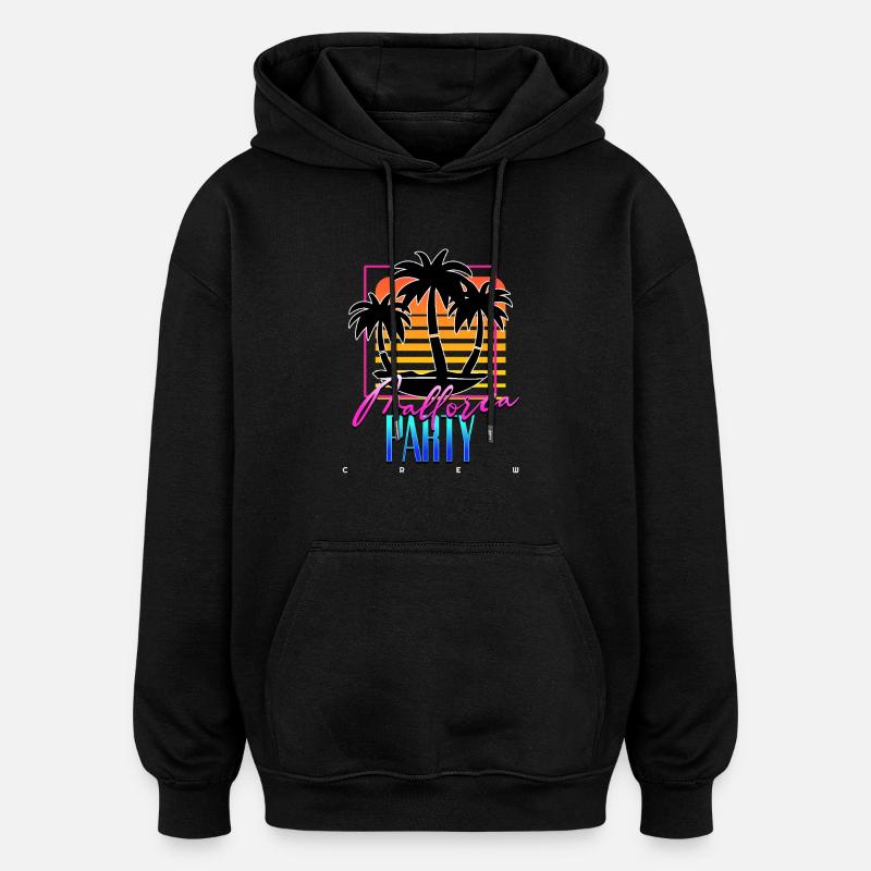 Mallorca Party Crew - Sweat à capuche oversize unisexe - noir