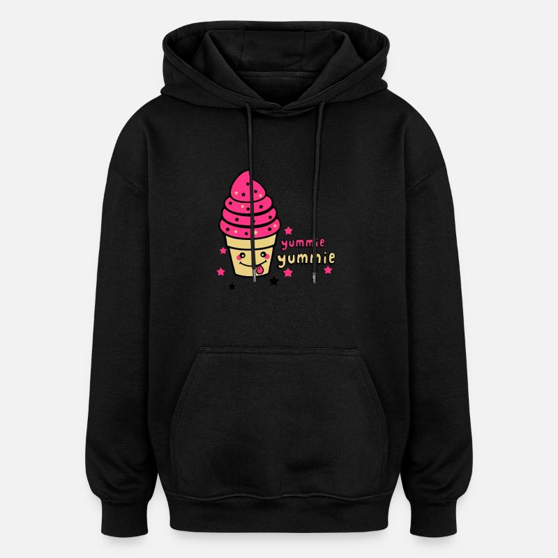 yummie yummie - Sweat à capuche oversize unisexe - noir