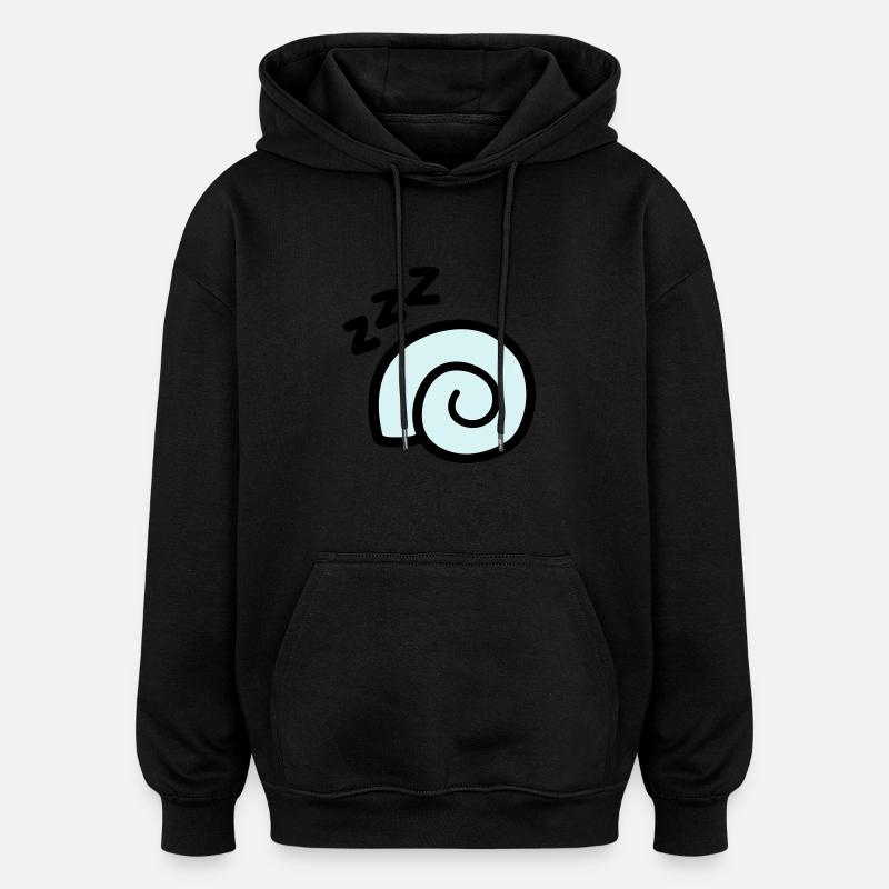 escargot Sleeping - Sweat à capuche oversize unisexe - noir