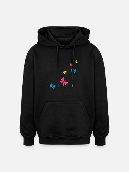 fjäril - Oversized Unisex Hoodie - black