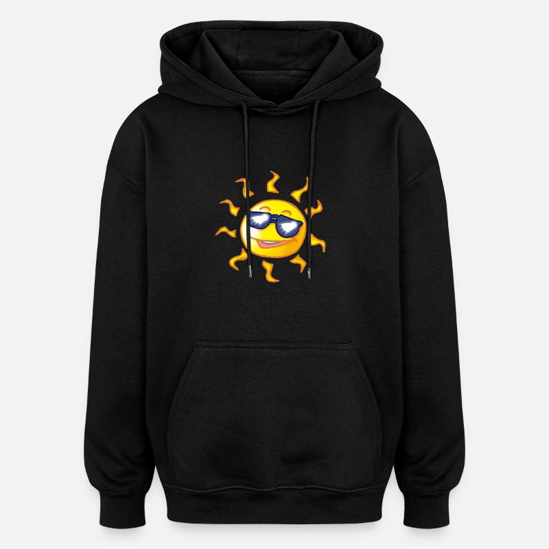 Coole Comic Sonne - Oversized Unisex Hoodie - Schwarz