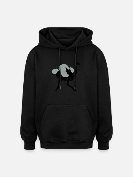 Ostrich - Oversized Unisex Hoodie - black
