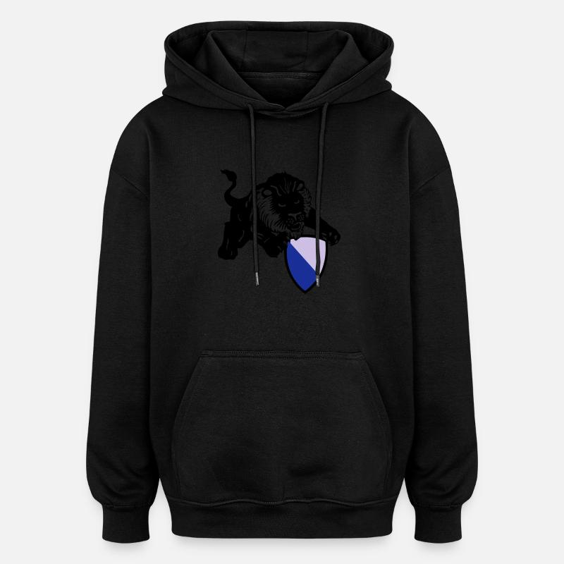 Zurich lion - Sweat à capuche oversize unisexe - noir