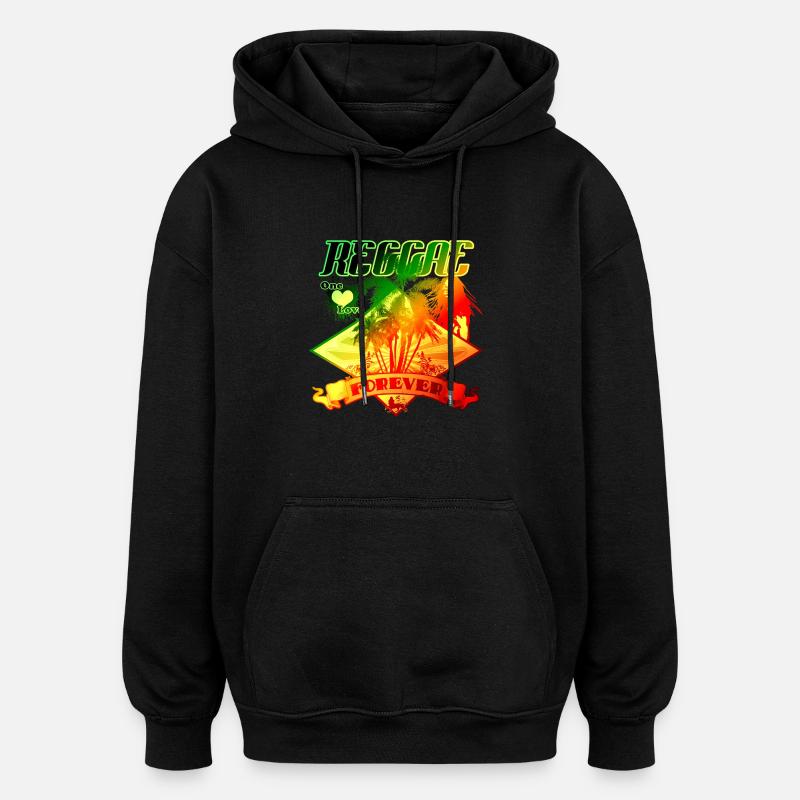 reggae forever - Sweat à capuche oversize unisexe - noir