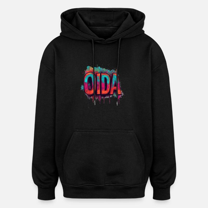 OIDA - Sweat à capuche oversize unisexe - noir