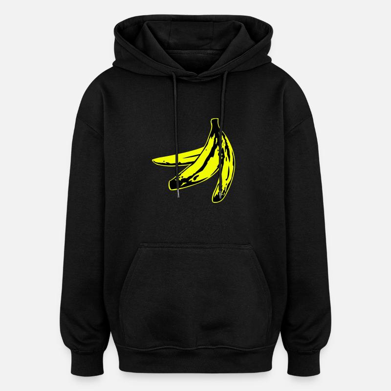 warholish banana peel - Oversized Unisex Hoodie - black