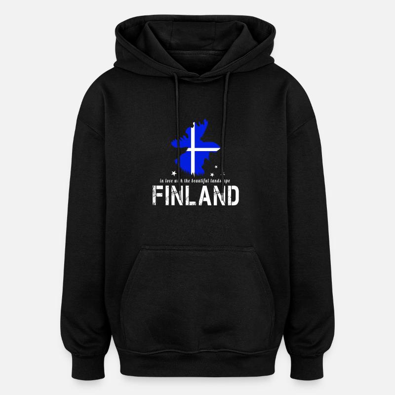 Finnland Elch Suomi - Oversized Unisex Hoodie - Schwarz