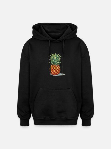 Pineapple - illustration - Oversized Unisex Hoodie - black