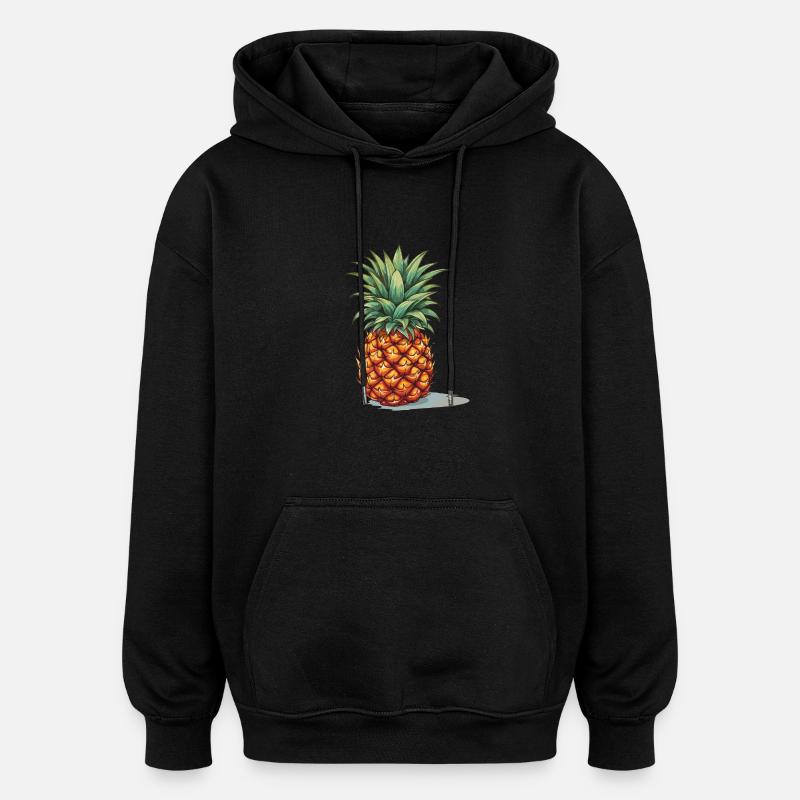 Pineapple - illustration - Oversized Unisex Hoodie - black