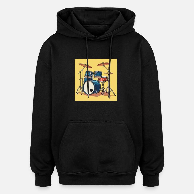 Das Schlagzeug: Rhythmus im Blut - Oversized Unisex Hoodie - Schwarz