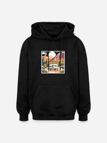 Rosa's Paradise - Oversized Unisex Hoodie - Schwarz