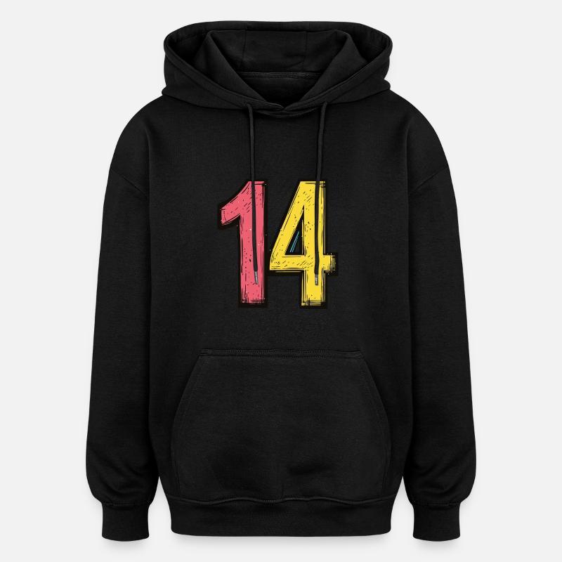14 Number Comic - Oversized Unisex Hoodie - black
