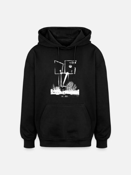dc10_Logo_weiß - Oversized Unisex Hoodie - Schwarz