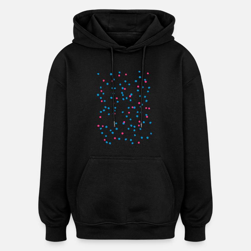 Konfetti - Oversized Unisex Hoodie - Schwarz
