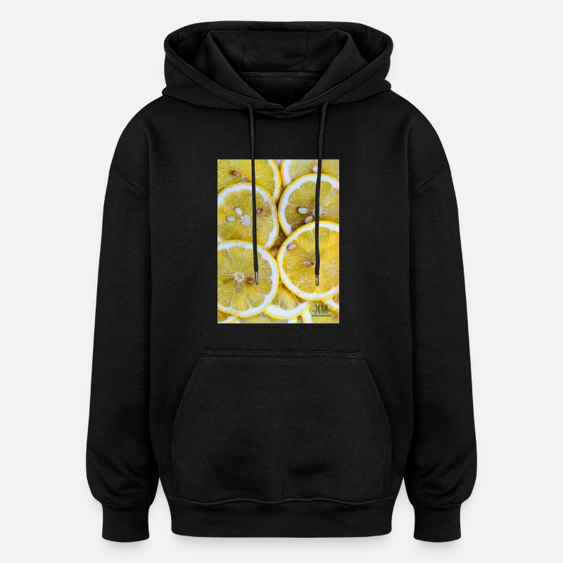 zitrone - Oversized Unisex Hoodie - Schwarz