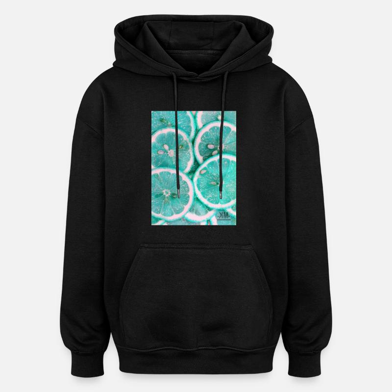 zitrone - Oversized Unisex Hoodie - Schwarz