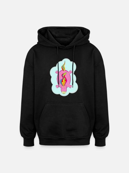 Einhorn - Oversized Unisex Hoodie - Schwarz