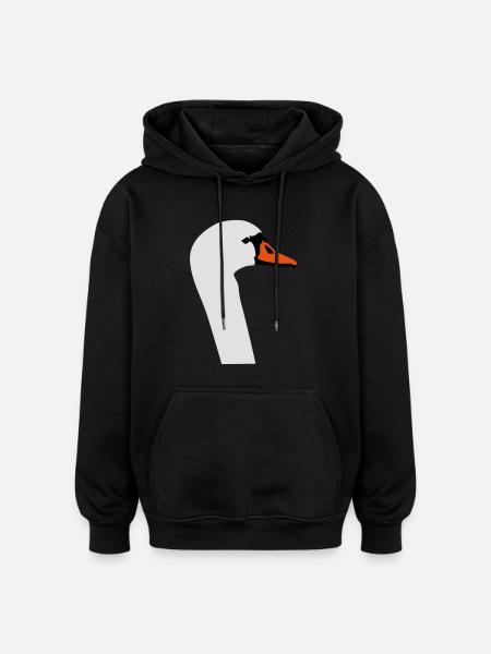 Cygne - Sweat à capuche oversize unisexe - noir