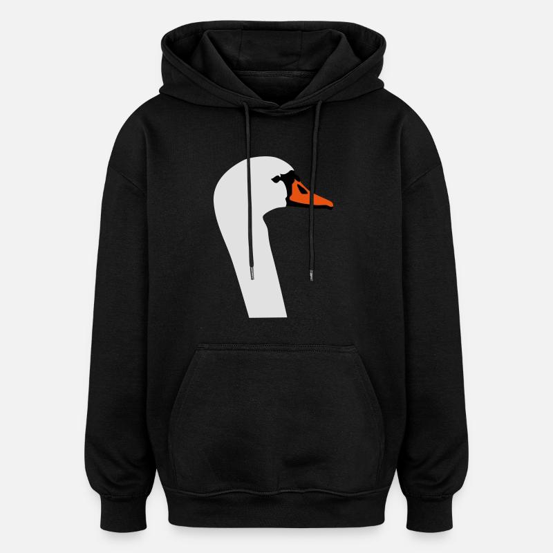 Cygne - Sweat à capuche oversize unisexe - noir