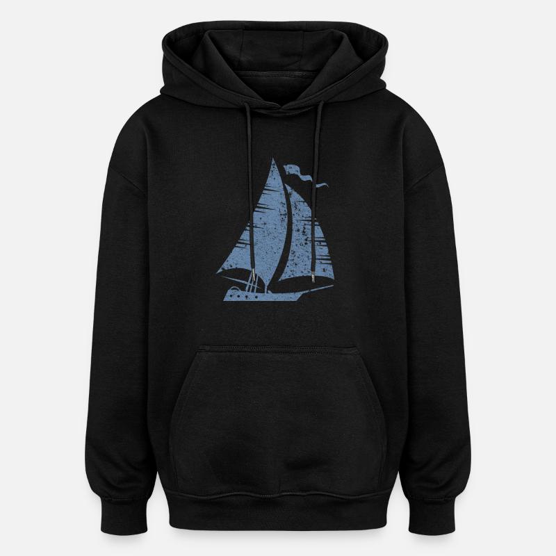 Voilier Voilier Marins - Sweat à capuche oversize unisexe - noir