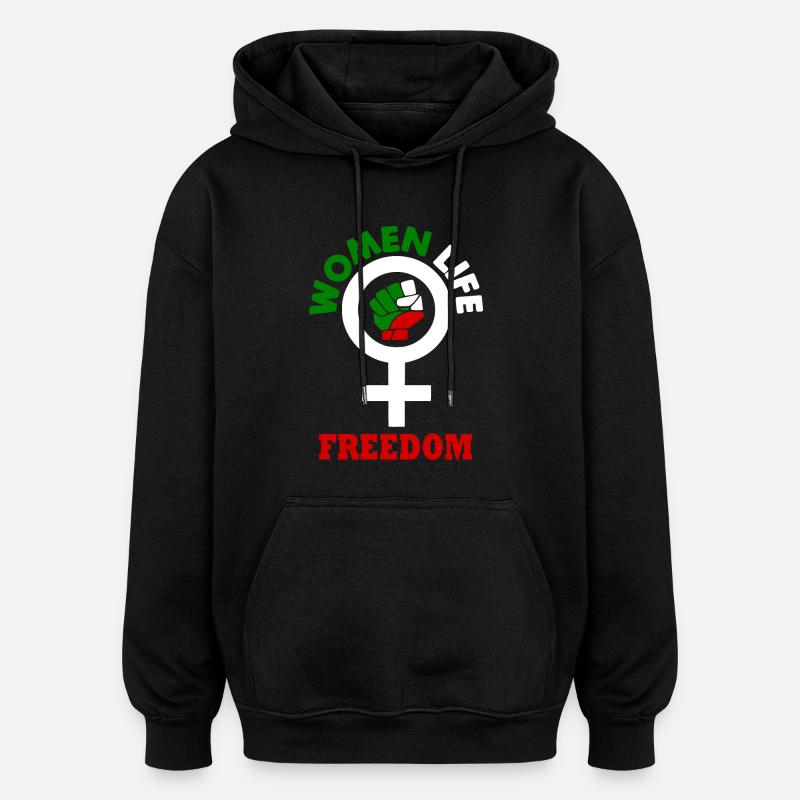 Women life freedom - Sweat à capuche oversize unisexe - noir