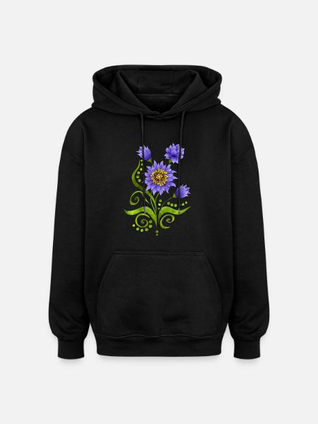 Flowers - Oversized Unisex Hoodie - black