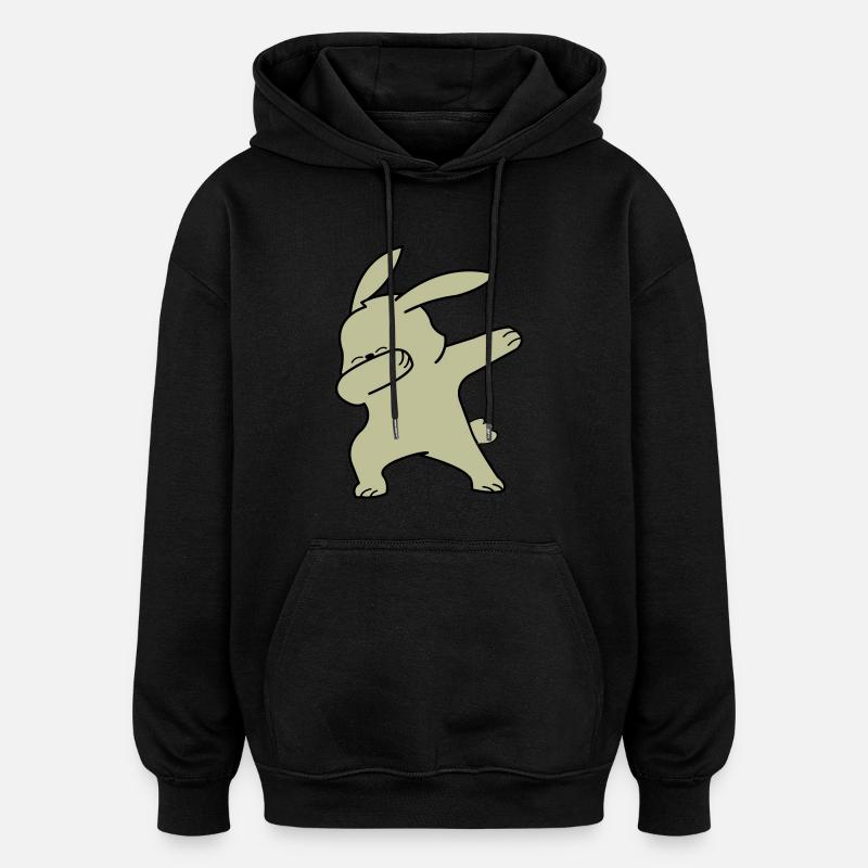 Dabbing Lapin - Sweat à capuche oversize unisexe - noir