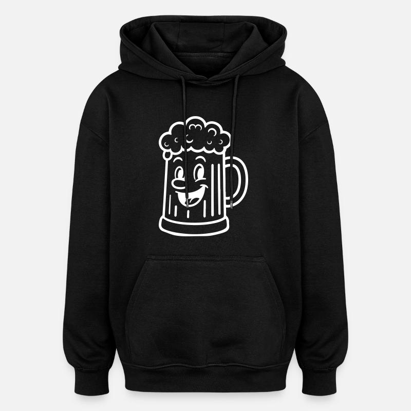 Bierkrug Comic Bier - Oversized Unisex Hoodie - Schwarz