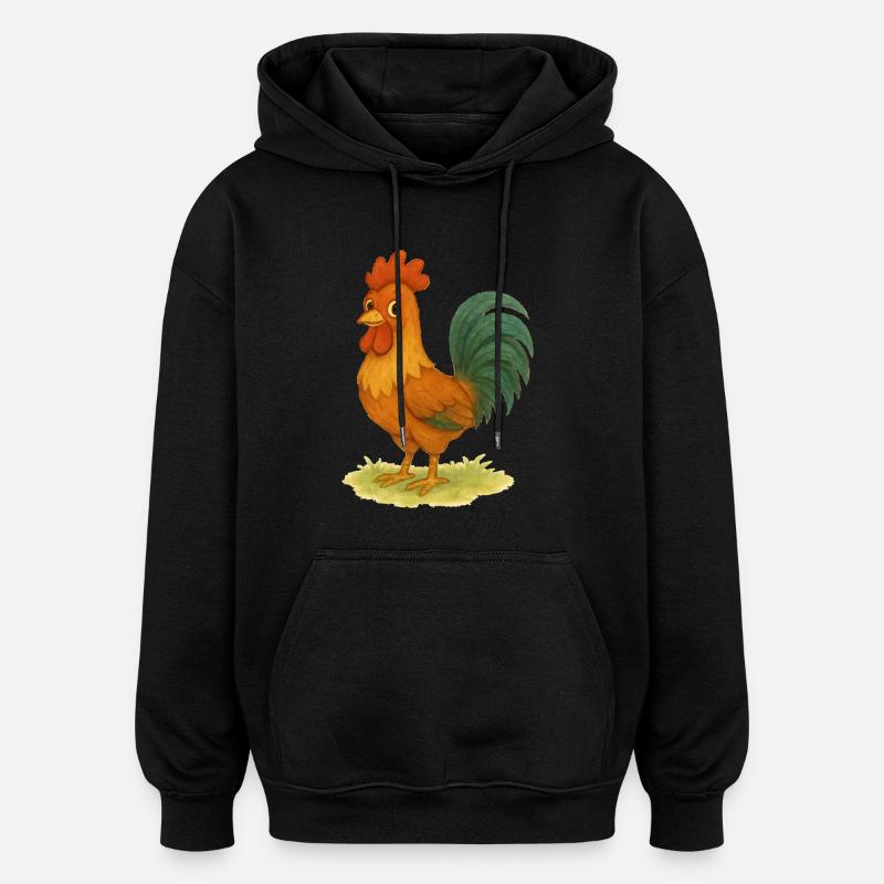 hahn gockel - Oversized Unisex Hoodie - Schwarz