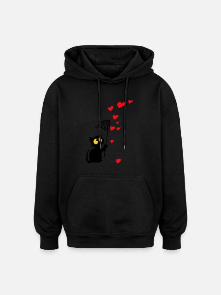 Georgie mit Herzchen - Oversized Unisex Hoodie - Schwarz