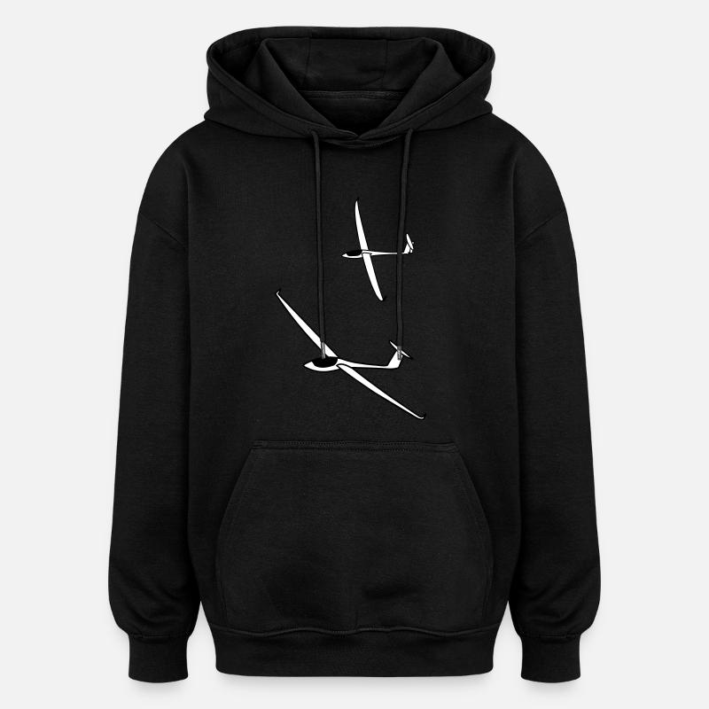 gliding glider pilot - Sweat à capuche oversize unisexe - noir