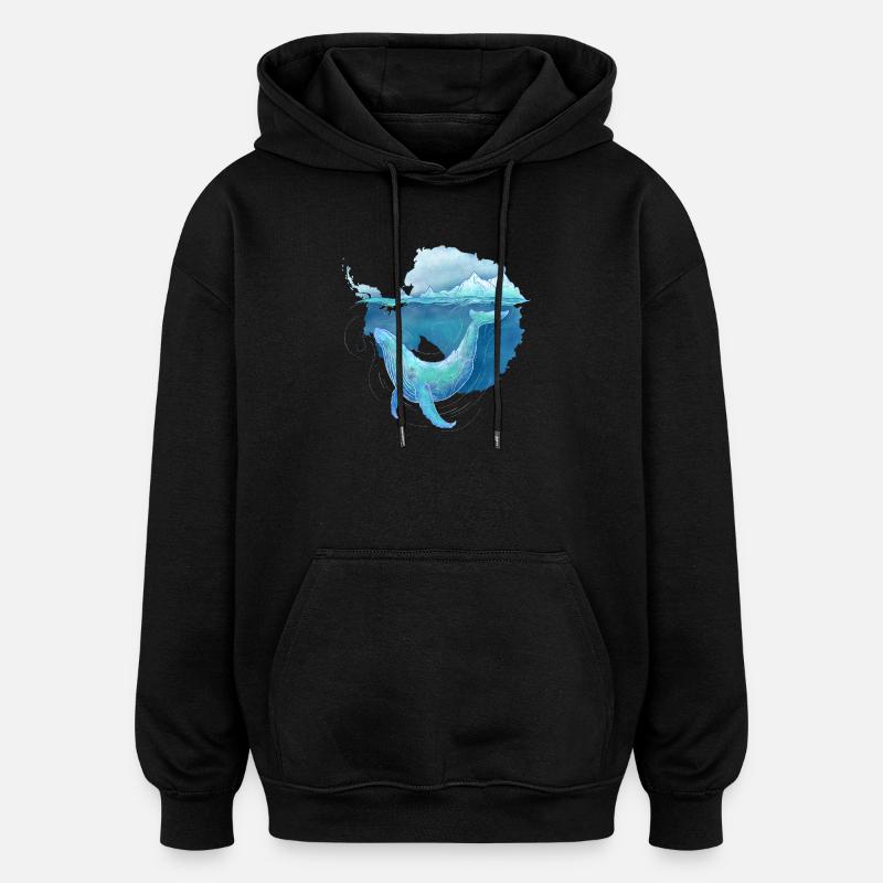 Wale - Sweat à capuche oversize unisexe - noir