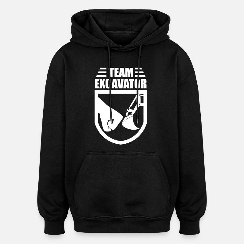 pelleteuse - Sweat à capuche oversize unisexe - noir