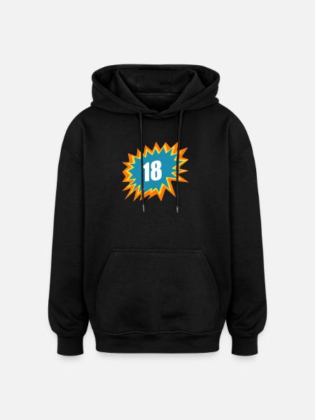 18 anniversaires - Sweat à capuche oversize unisexe - noir