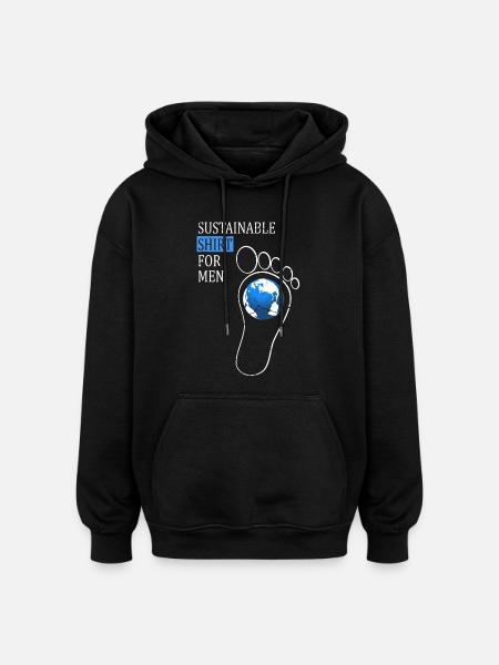 Sustainable shirt for men - Oversized Unisex Hoodie - black