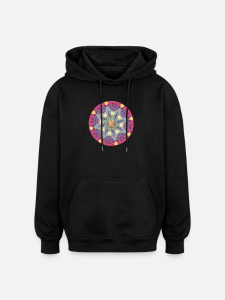ganeshplume - Sweat à capuche oversize unisexe - noir