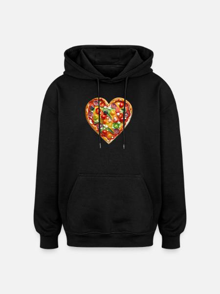 Herzpizza Farbenvielfalt - Oversized Unisex Hoodie - Schwarz
