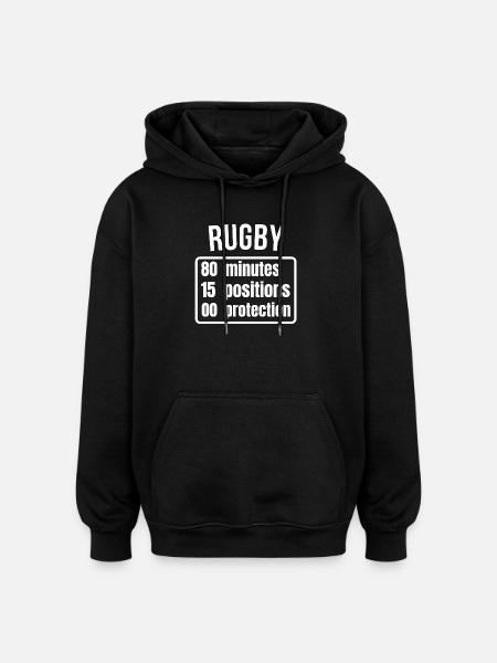 rugby, rugby sport, rugby fan - Oversized Unisex Hoodie - black