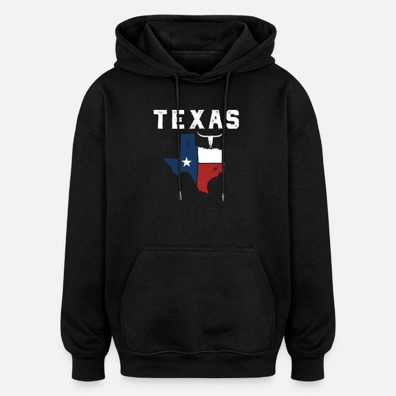 Lone Star State Flag Emblem - Oversized Unisex Hoodie - black