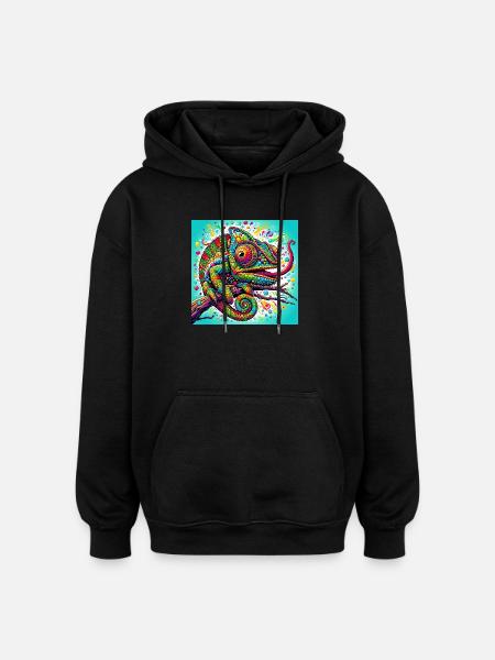 Chameleon - Oversized Unisex Hoodie - black