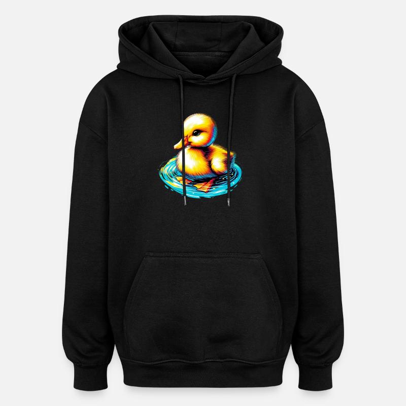 Caneton Canard Canard - Sweat à capuche oversize unisexe - noir