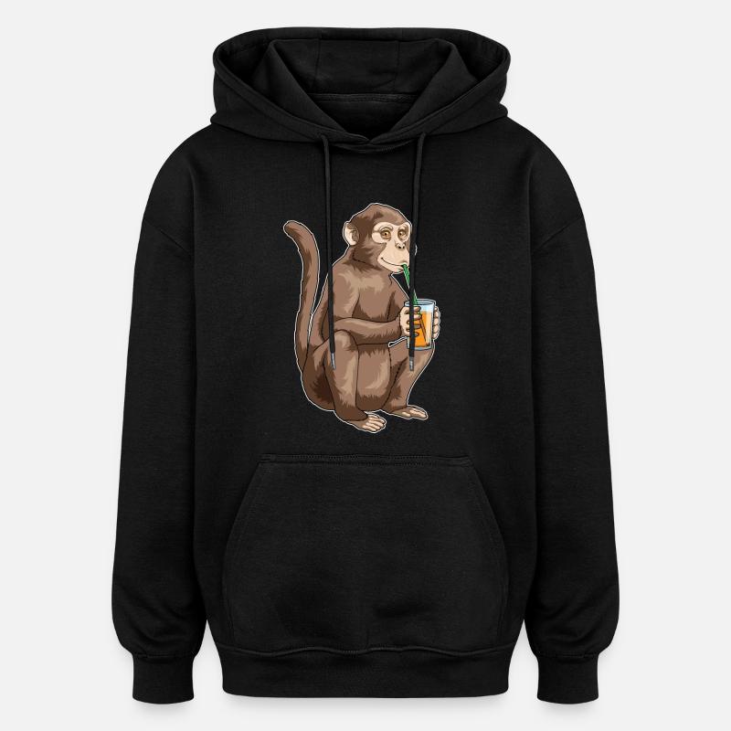 Jus de singe - Sweat à capuche oversize unisexe - noir