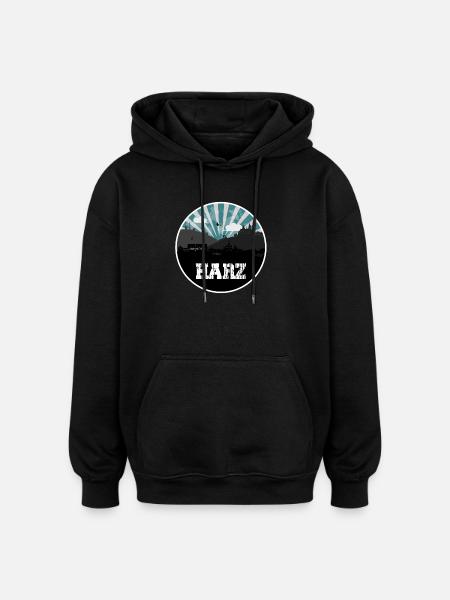 Resin Blue Hour Skyline - Oversized Unisex Hoodie - black